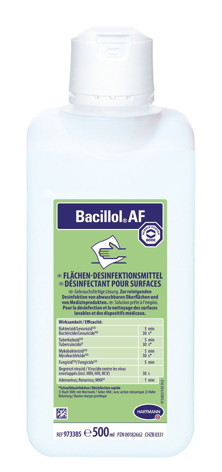 Flasche mit 500 ml des Bacillol-Flächendesinfektionsmittels