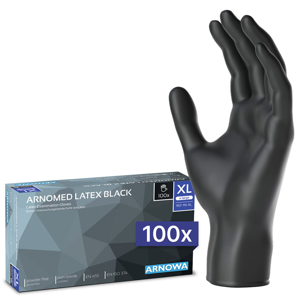 Schwarze Latexhandschuhe