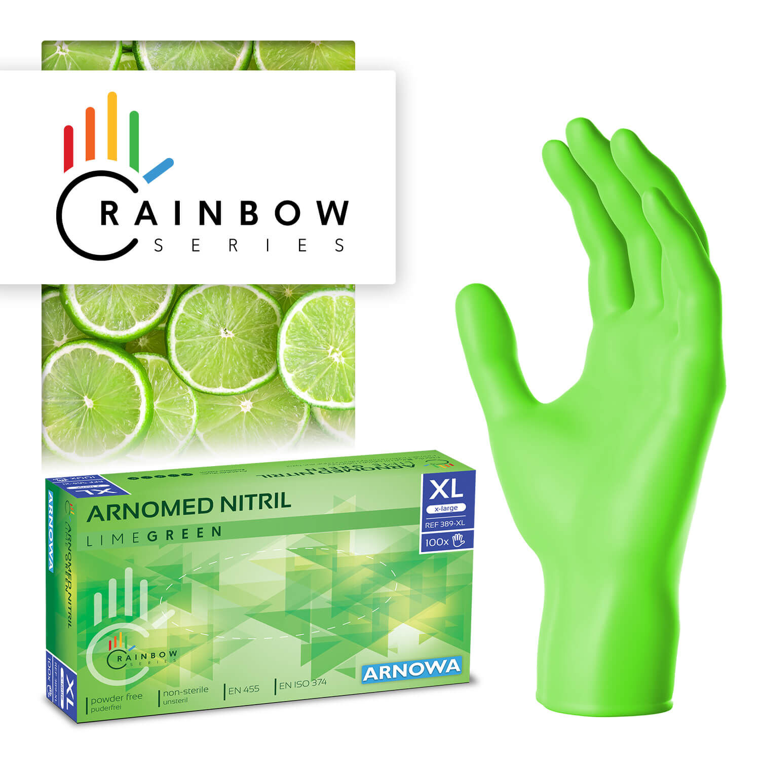 ARNOMED NITRIL LIME GREEN ARNOMED Nitrl Handschuhe Grün