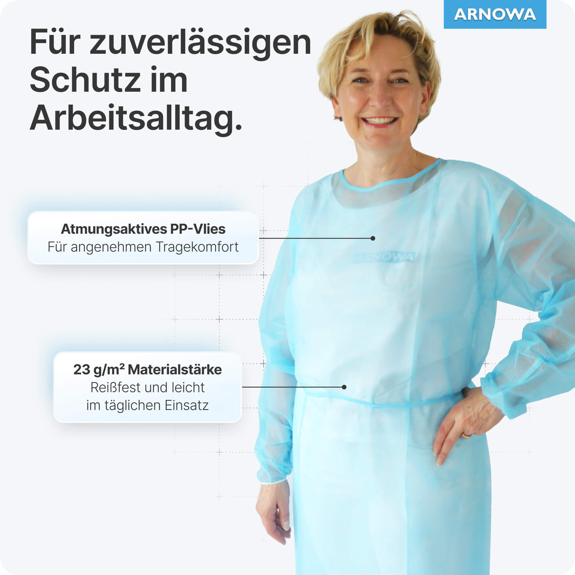 PP Schutzkittel Blau Vorteile