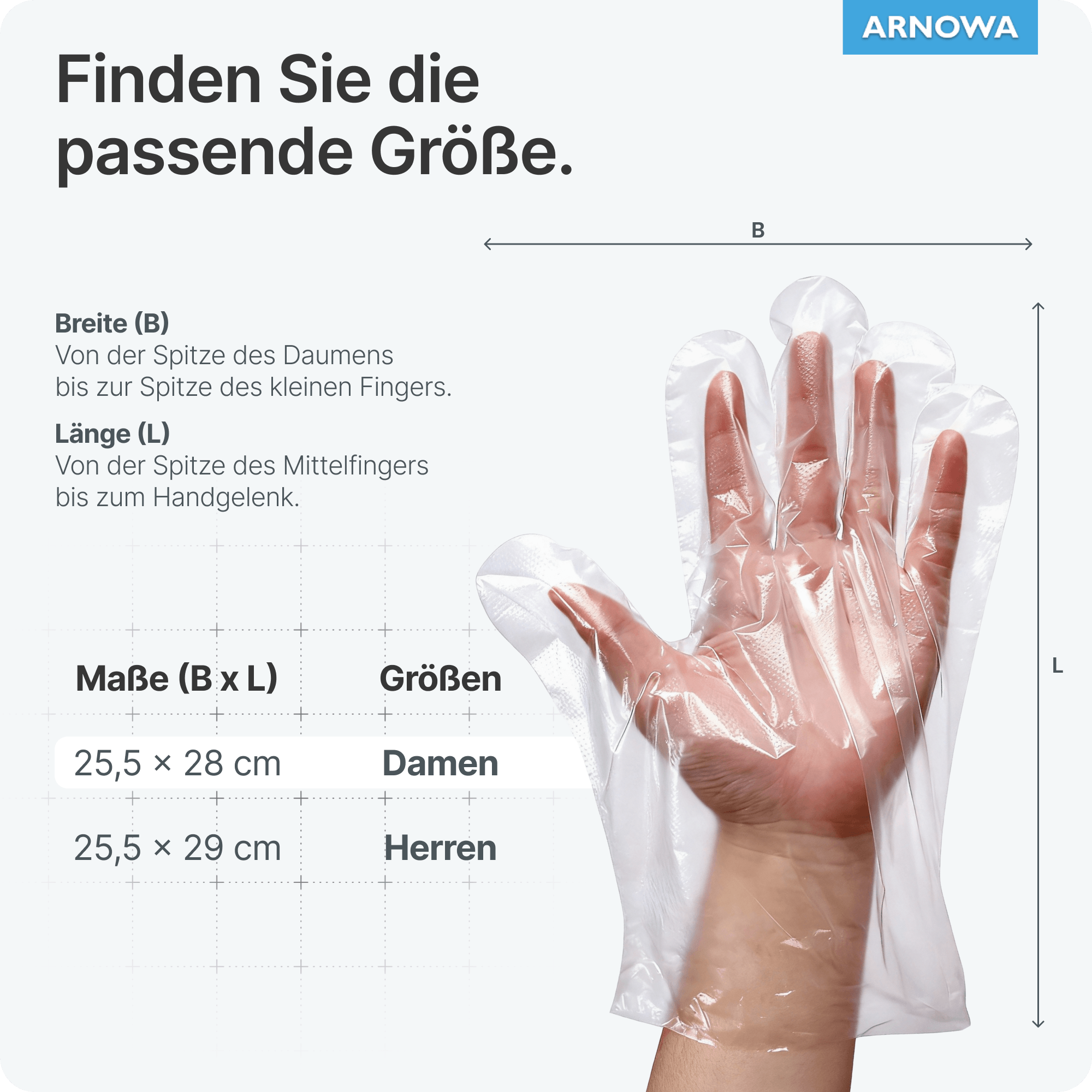 PE-Handschuhe Größen