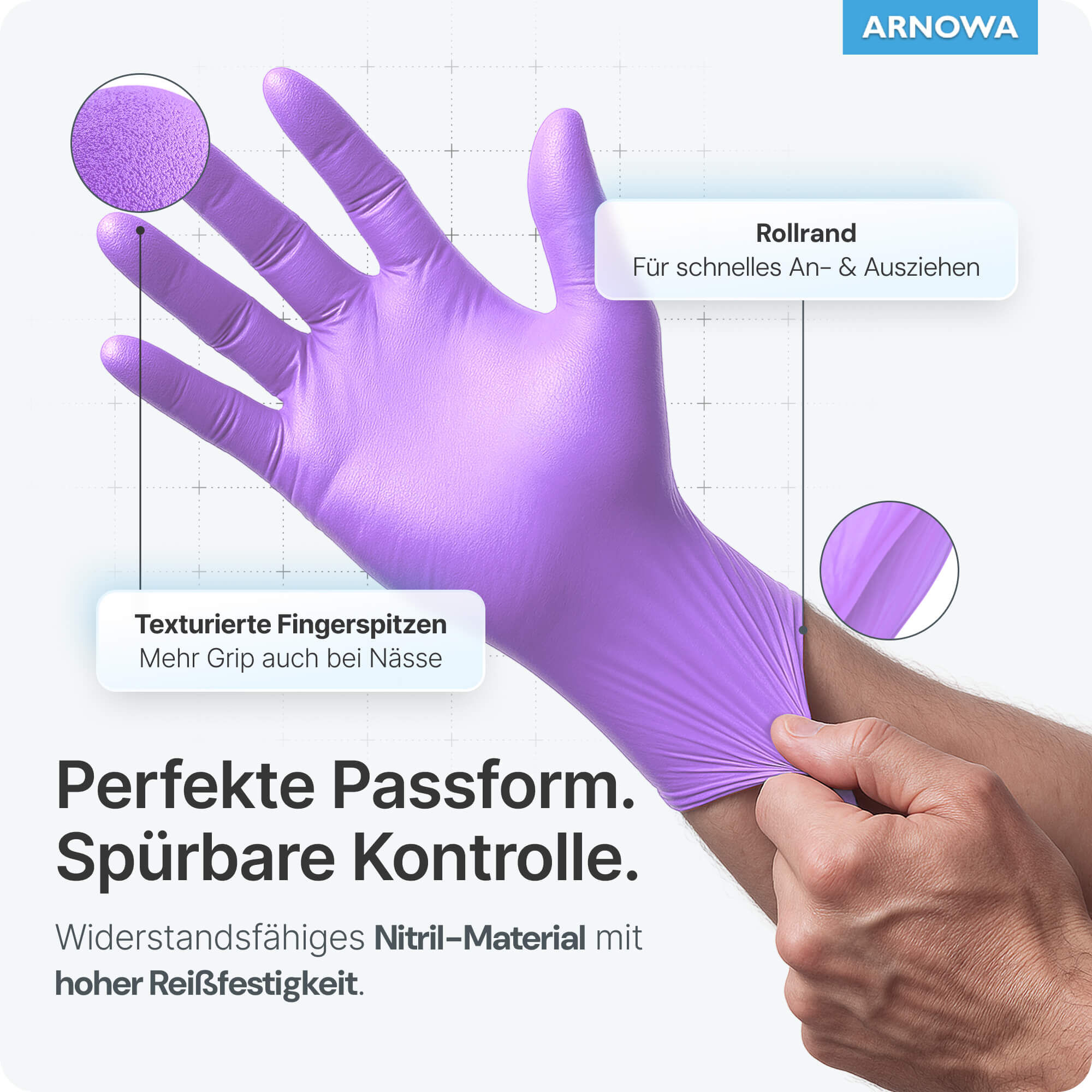 ARNOMED Nitril Handschuhe Violett