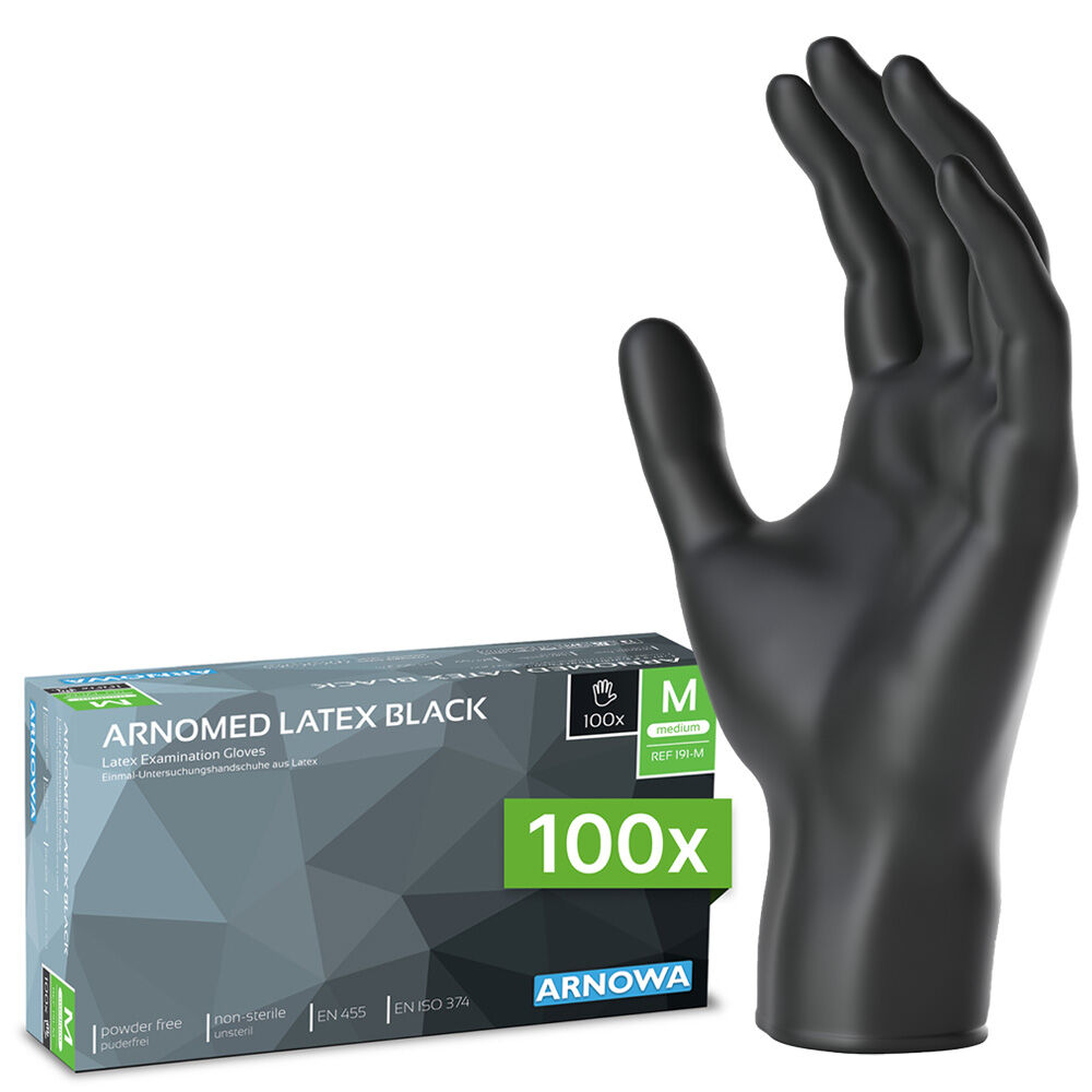 Schwarze Latexhandschuhe