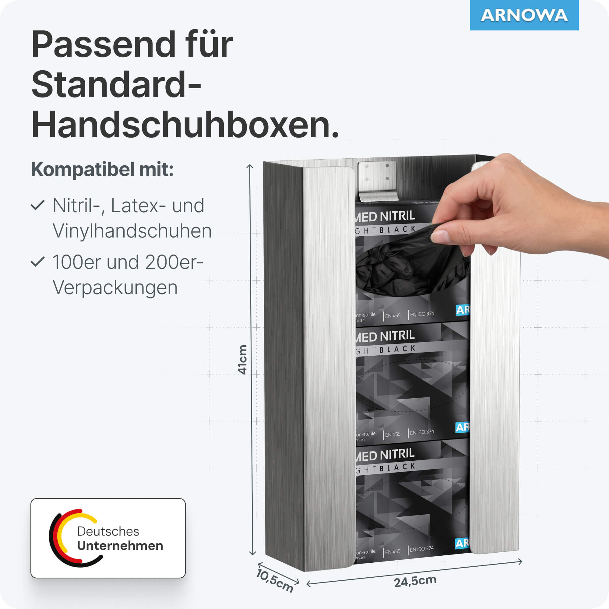 Handschuhhalter Edelstahl Befüllung