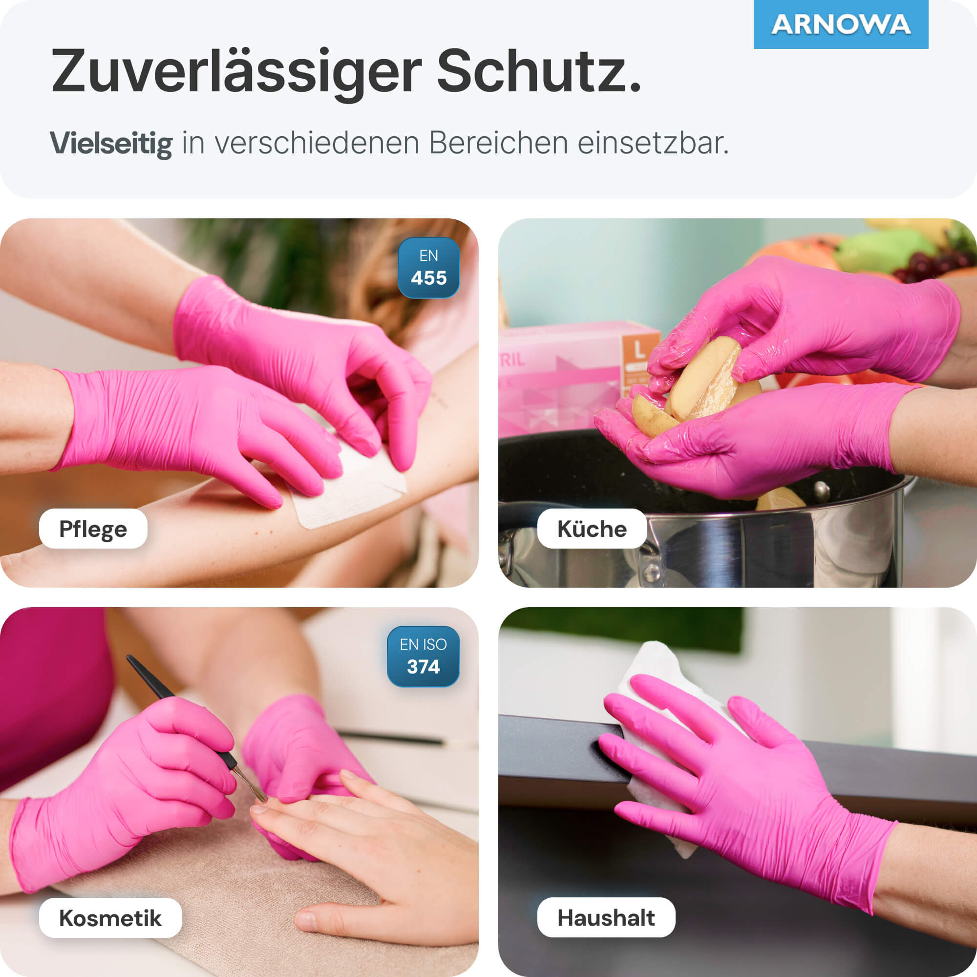 ARNOMED Nitril Handschuhe Pink