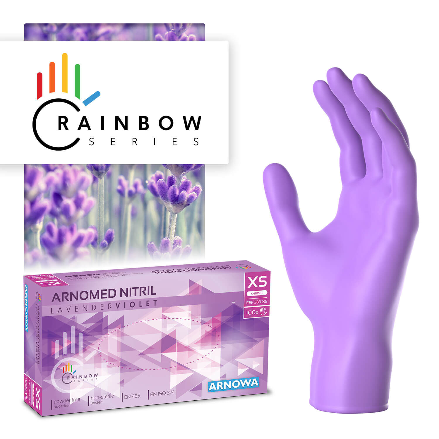 ARNOMED NITRIL LAVENDER VIOLET - Einweghandschuhe Lila ARNOMED NITRIL LAVENDER VIOLET - Einweghandschuhe Lila