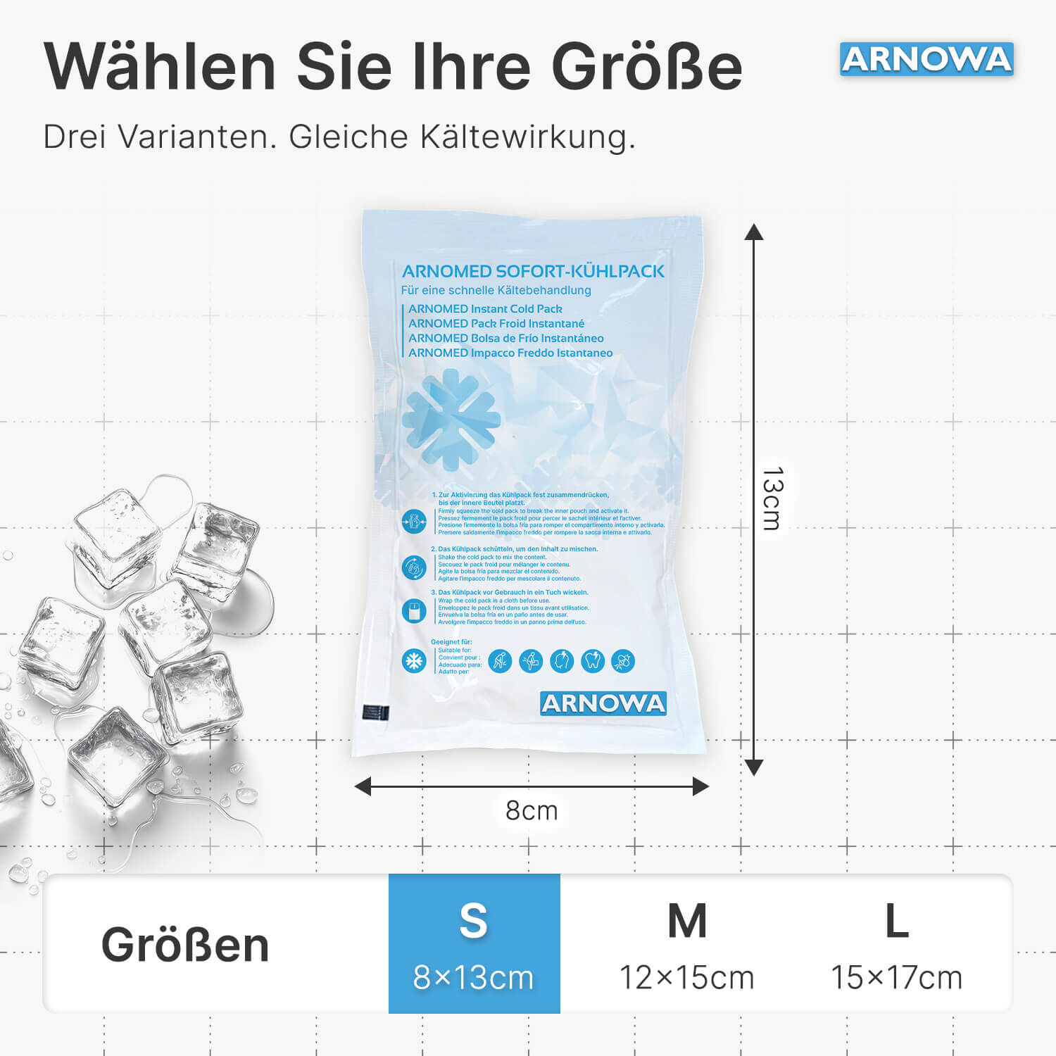 Sofort-Kühlpack Größe S