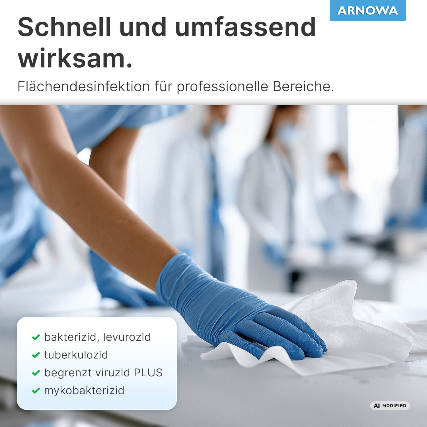ARNOMED DesiQuick Flächendesinfetkion Wirkspektrum