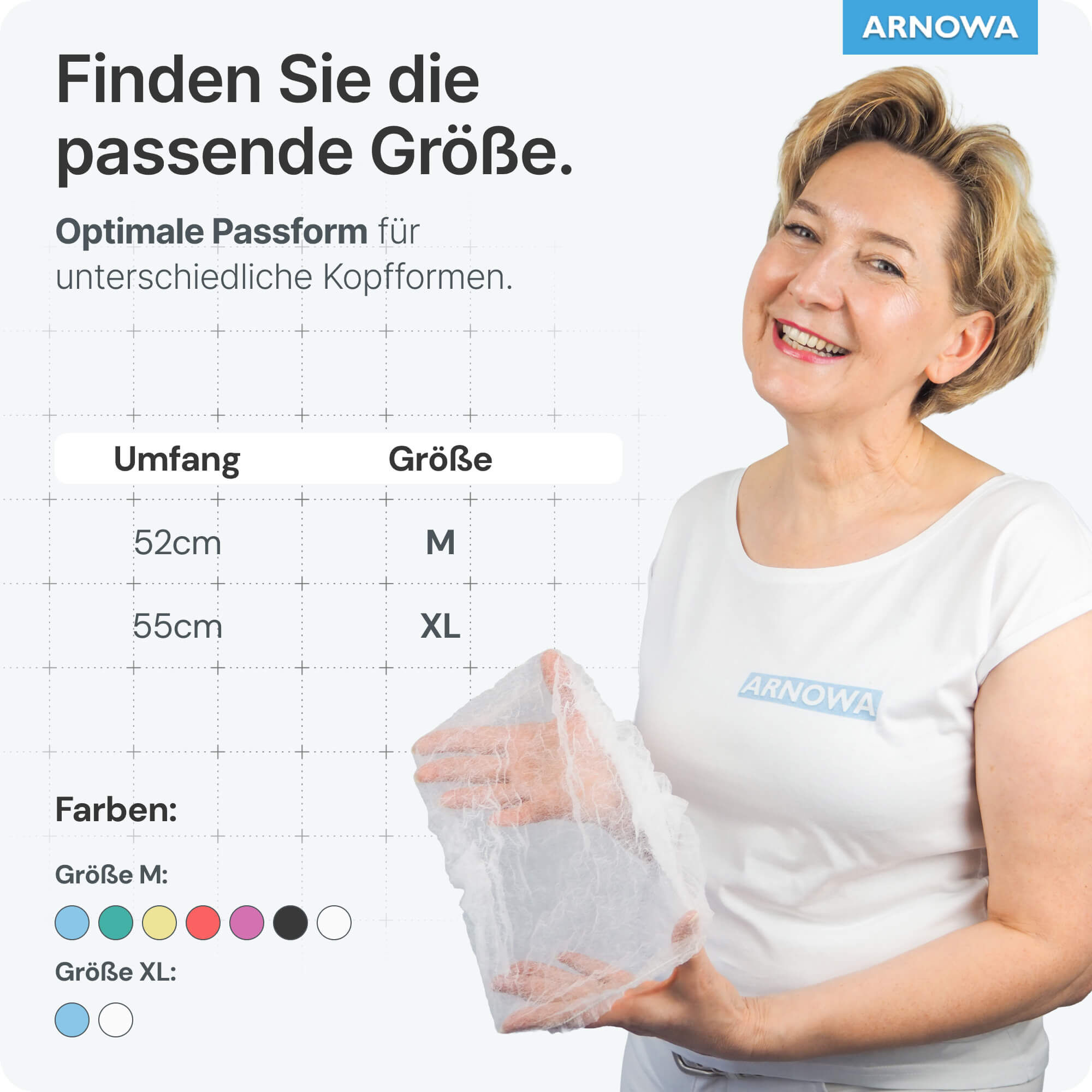 Klipphauben Weiß Größenauswahl