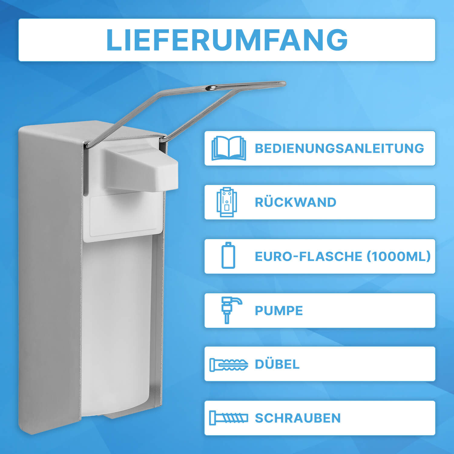 ARNOMED Desinfektionsspender Alu Lieferumfang