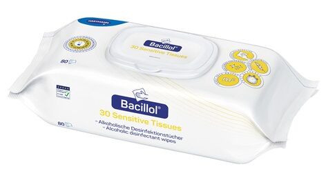 Sensitive Desinfektionstücher von Bacillol in der 30-Stück-Packung