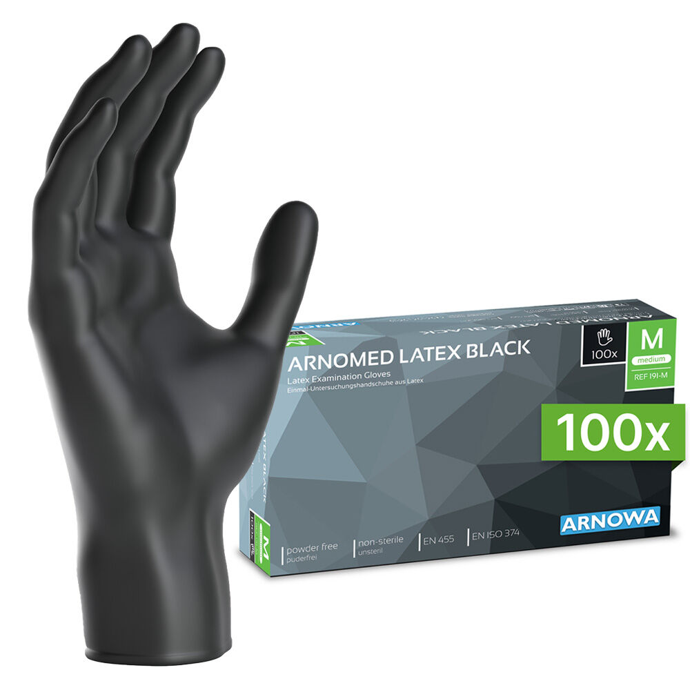 Schwarze Latexhandschuhe