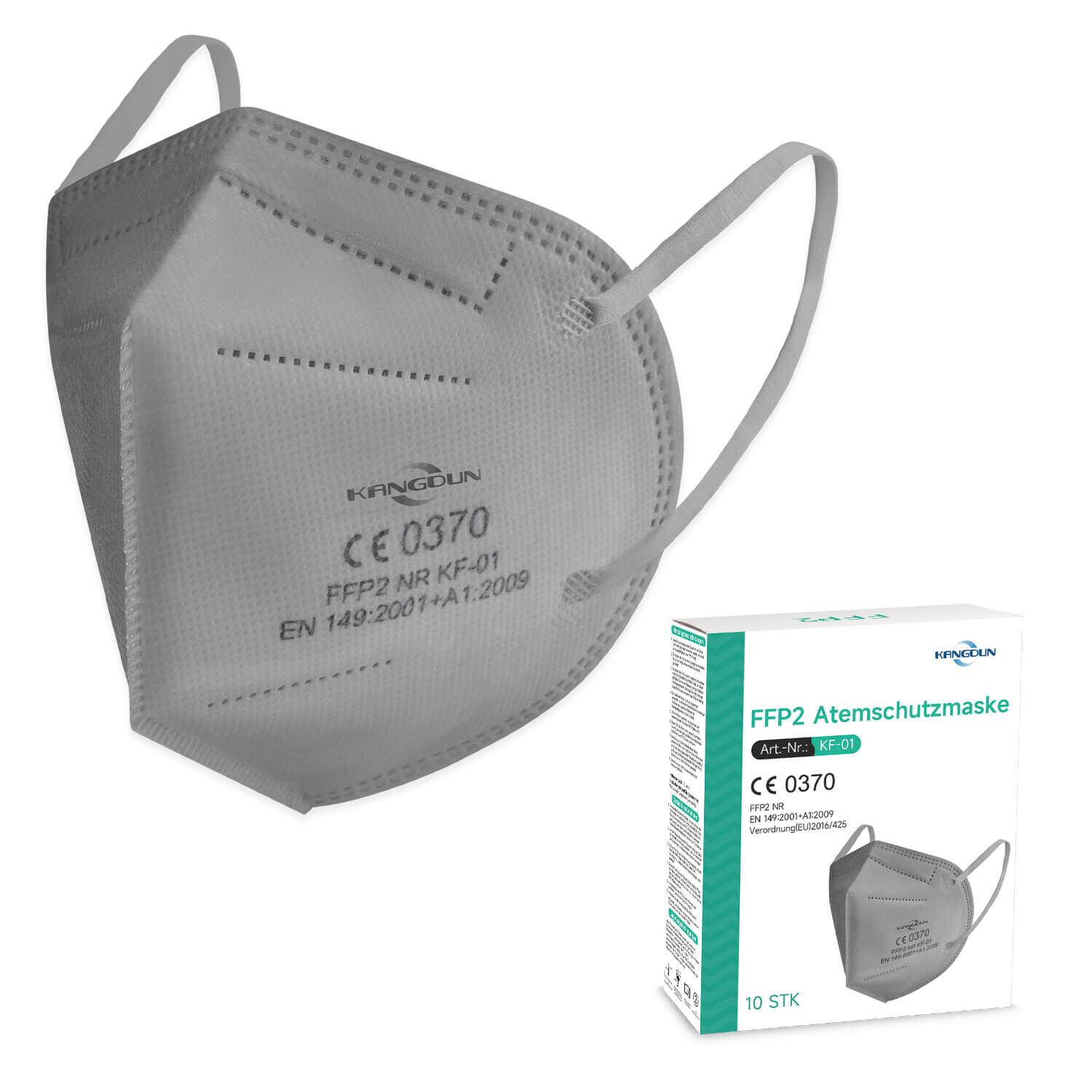 KANGDUN FFP2 Maske ohne Ventil | Grau KANGDUN FFP2 Maske ohne Ventil | Grau