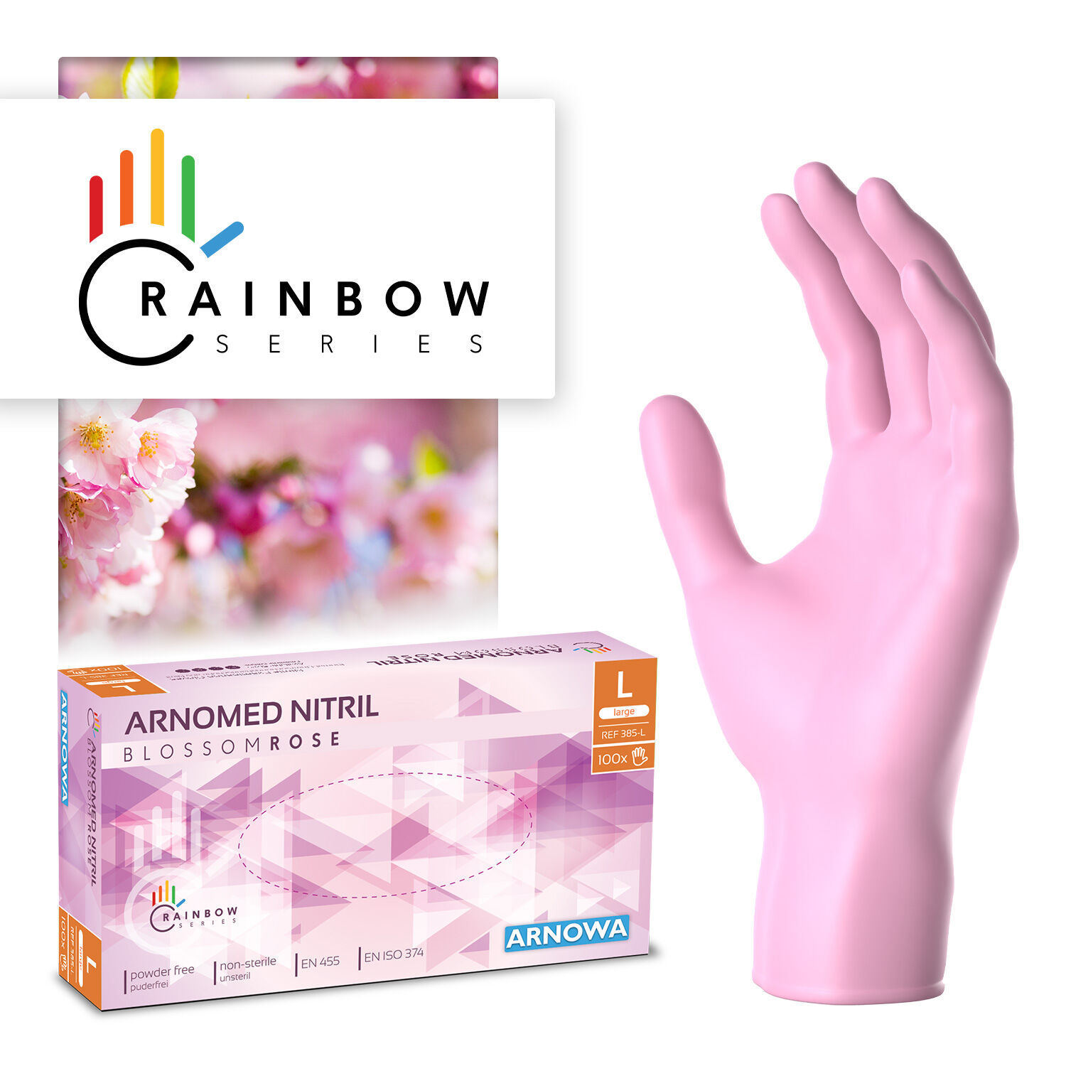 ARNOMED NITRIL BLOSSOM ROSE - Einmalhandschuhe Rosa ARNOMED NITRIL BLOSSOM ROSE - Einmalhandschuhe Rosa