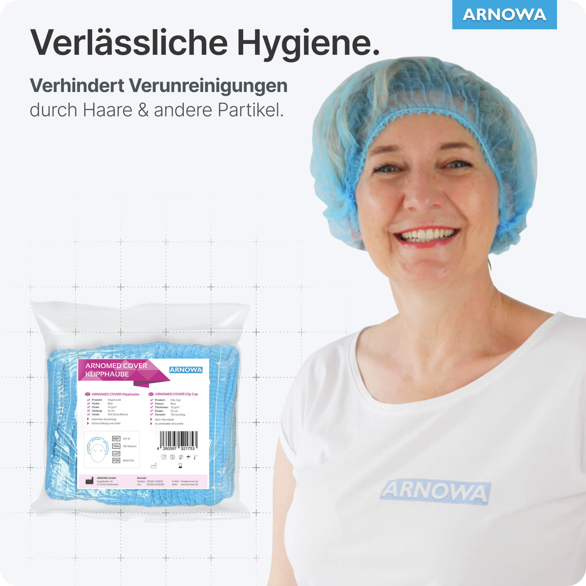Klipphauben Blau Hygienisch