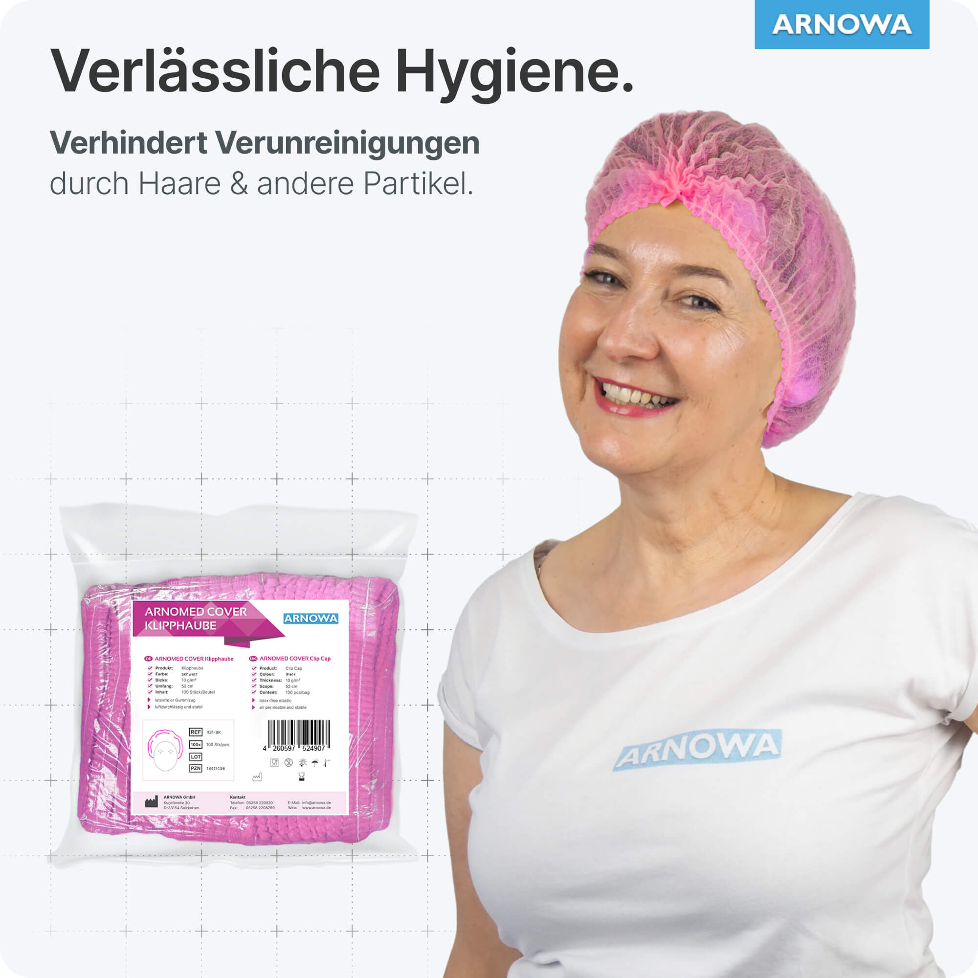 Klipphauben Pink Hygienisch