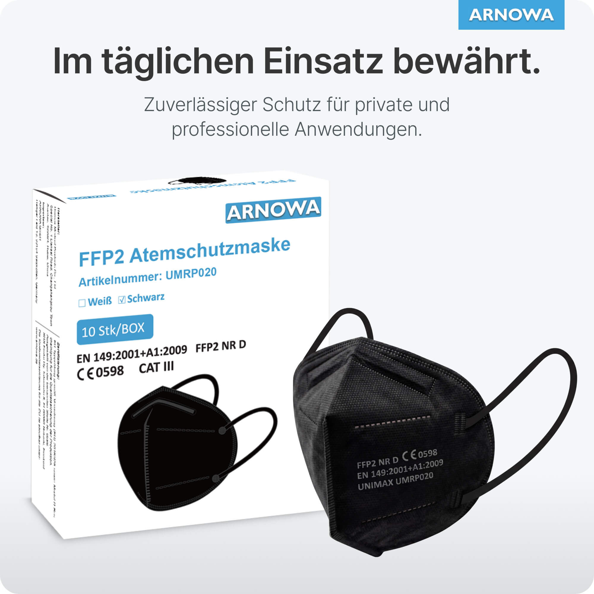 FFP2 Masken Schwarz Anwendung