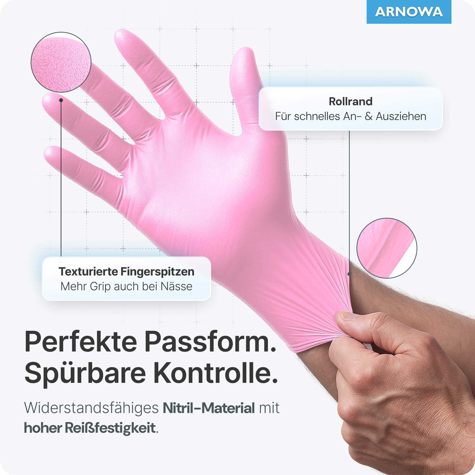 ARNOMED Nitril Handschuhe Rosa ARNOMED Nitril Handschuhe Rosa