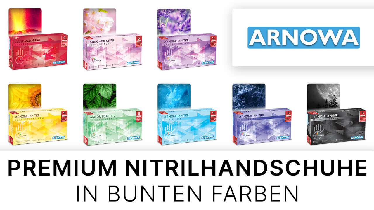 Rainbow-Series-Produktbilder_Übersicht_Youtube Bunte Nitrilhandschuhe ARNOMED