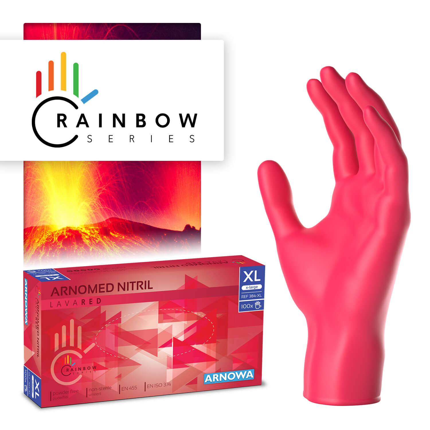 384-XL ARNOMED Nitrilhandschuhe Rot