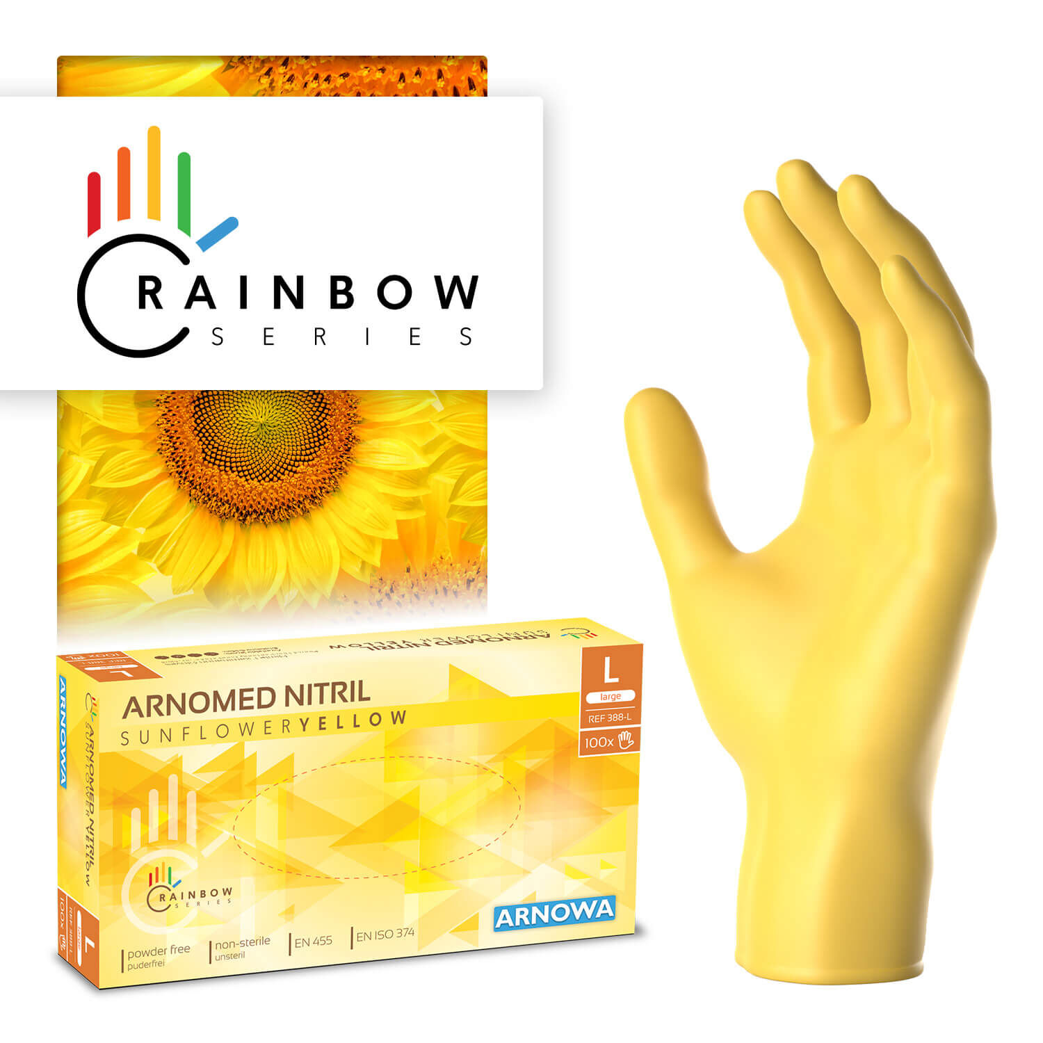 ARNOMED NITRIL SUNFLOWER YELLOW ARNOMED Nitrilhandschuhe Gelb