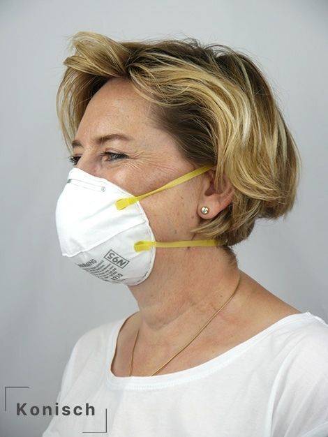 Tragefoto einer konischen FFP-Maske 