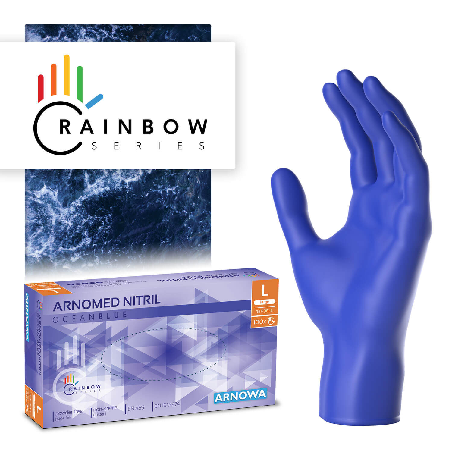 381-L ARNOMED Nitrilhandschuhe Blau