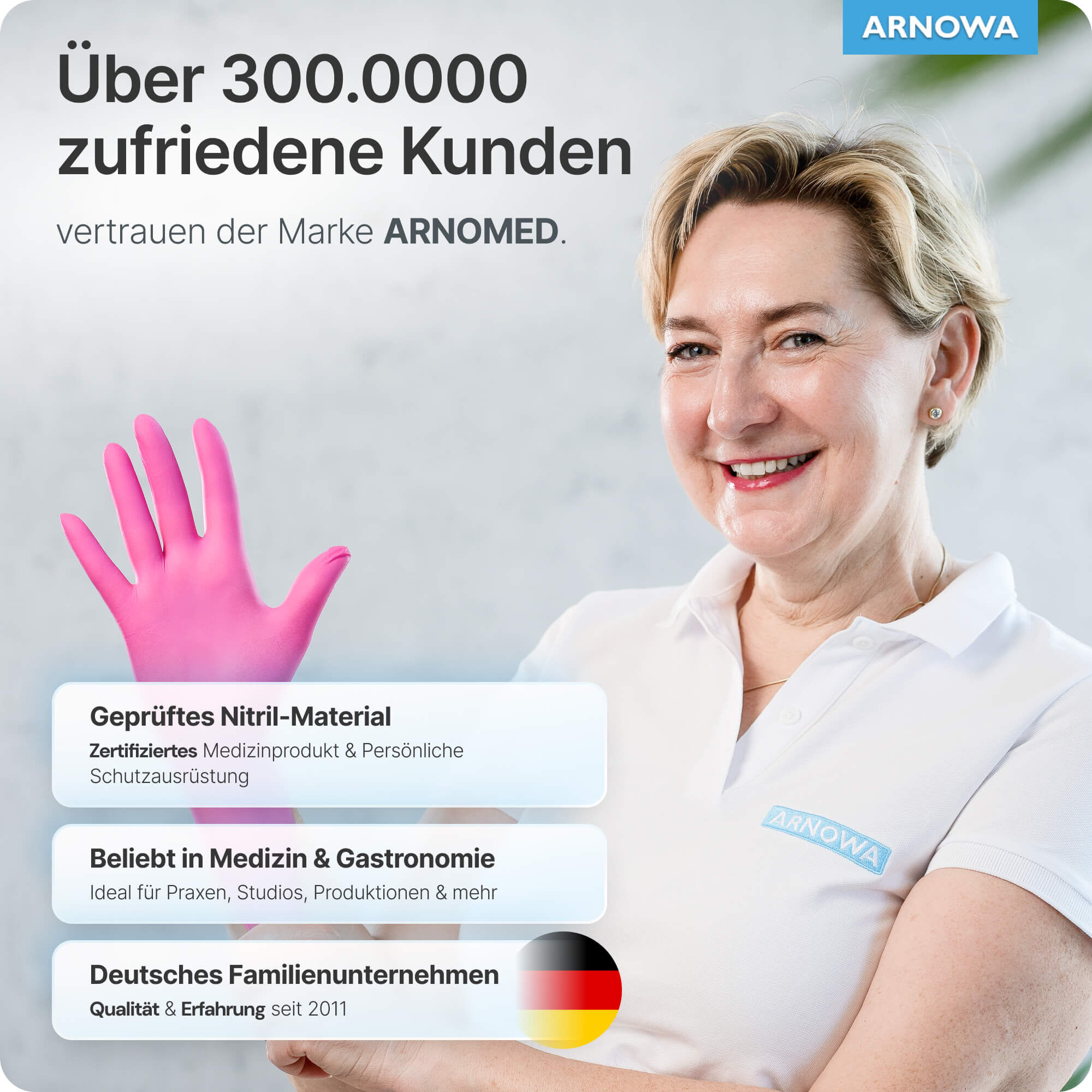 ARNOMED Nitril Handschuhe Pink