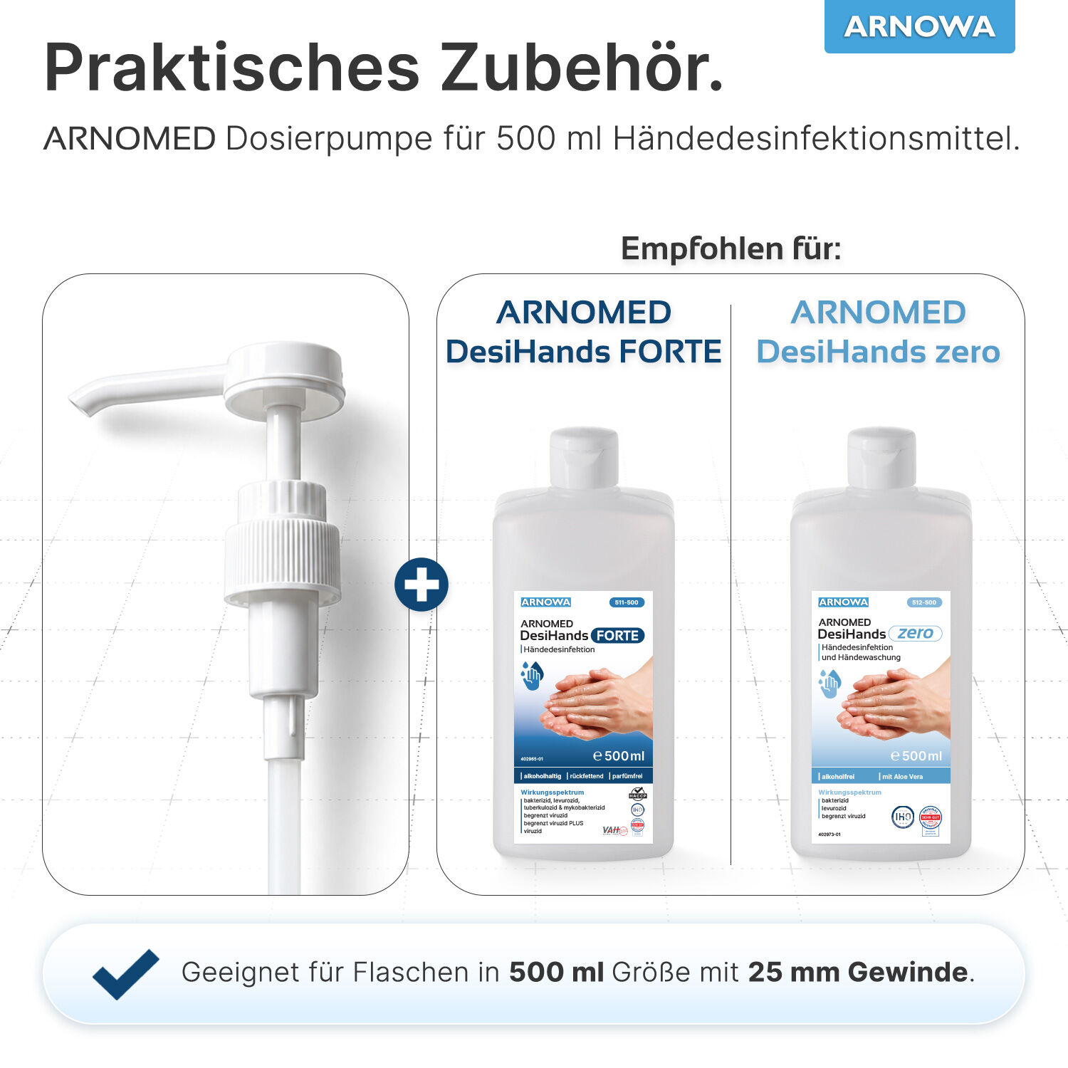 Dosierpumpe für 500 ml Desinfektionsmittel Zubehör