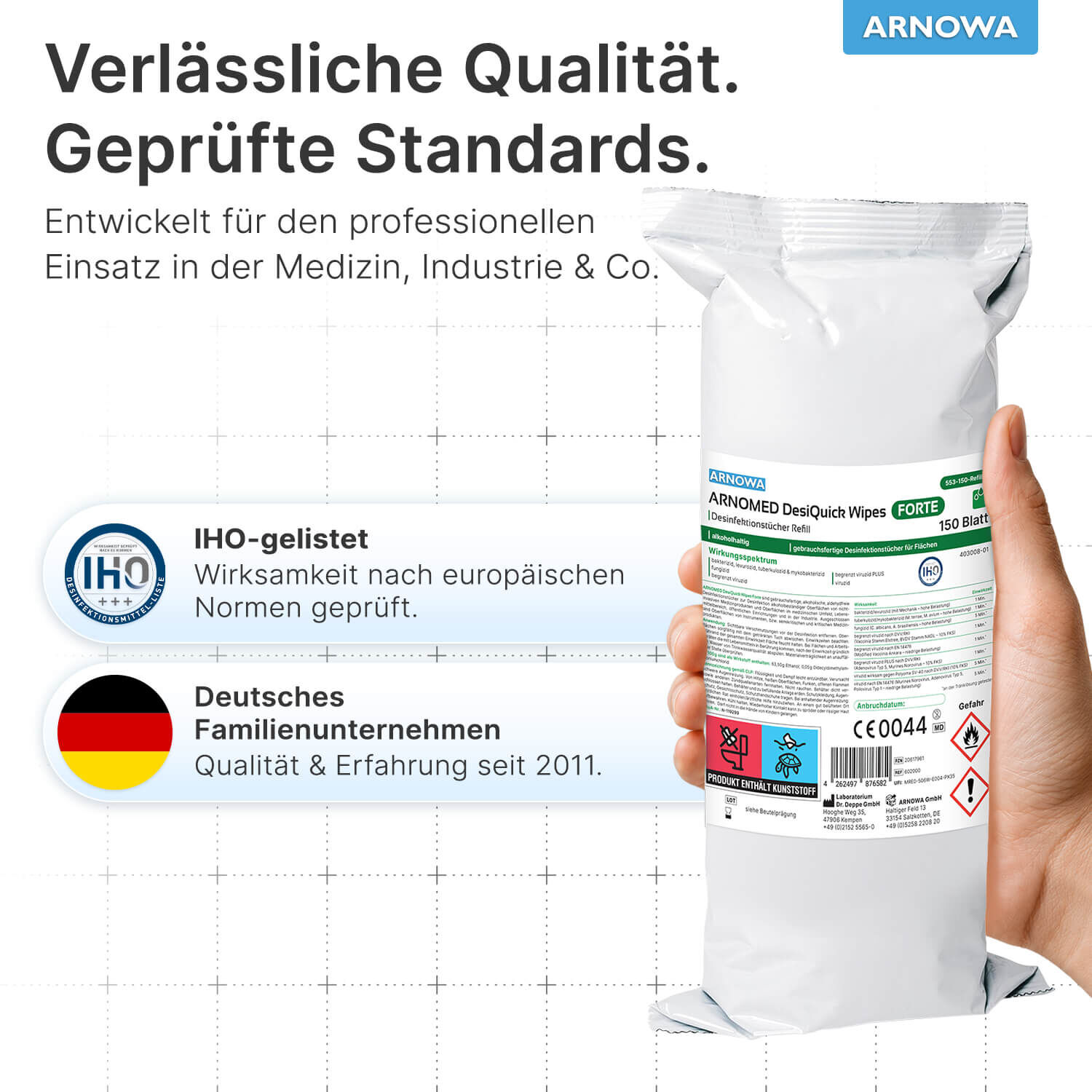 Desinfektionstücher DesiQuick Wipes Forte Dose Qualitätsstandards