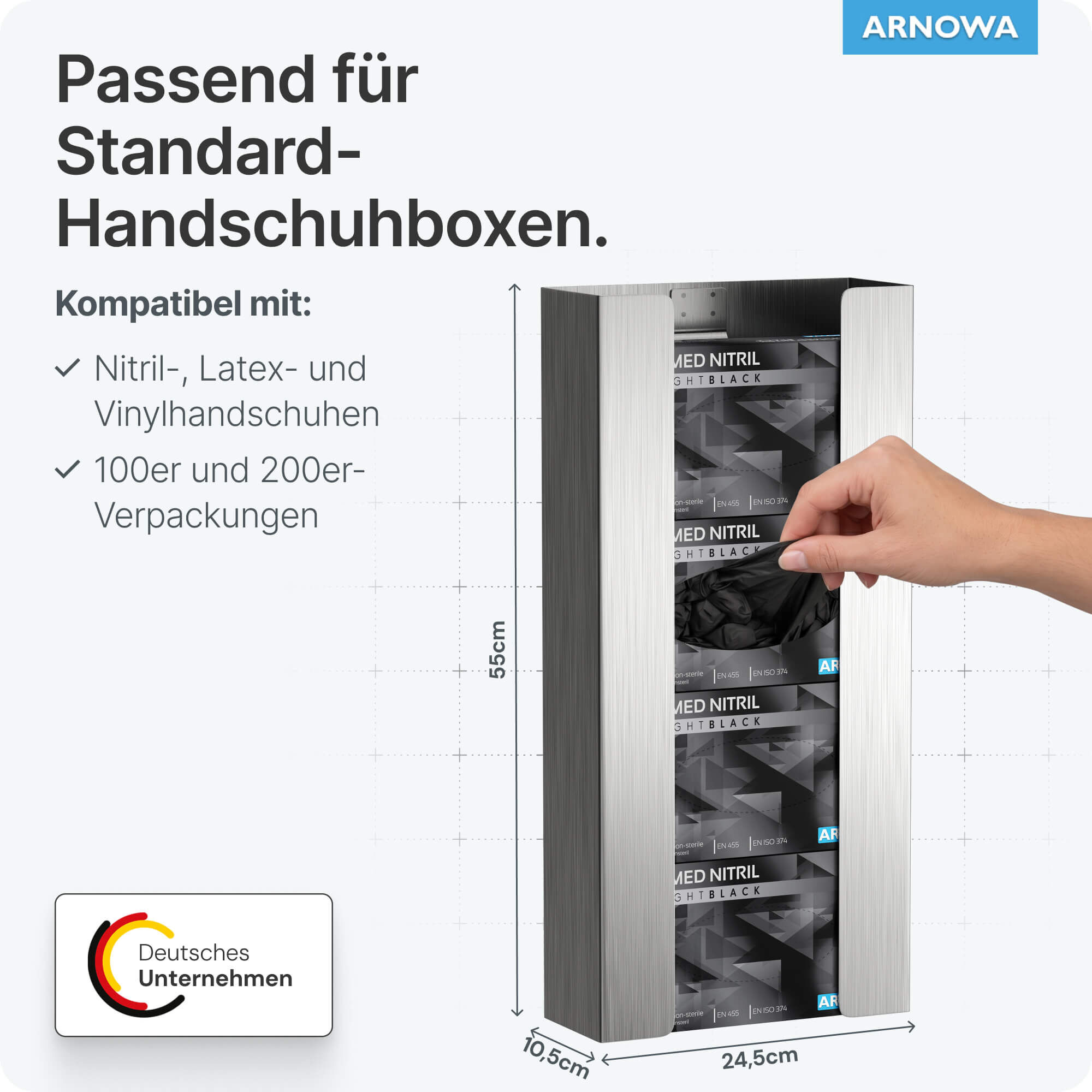 Handschuhhalter Edelstahl Befüllung