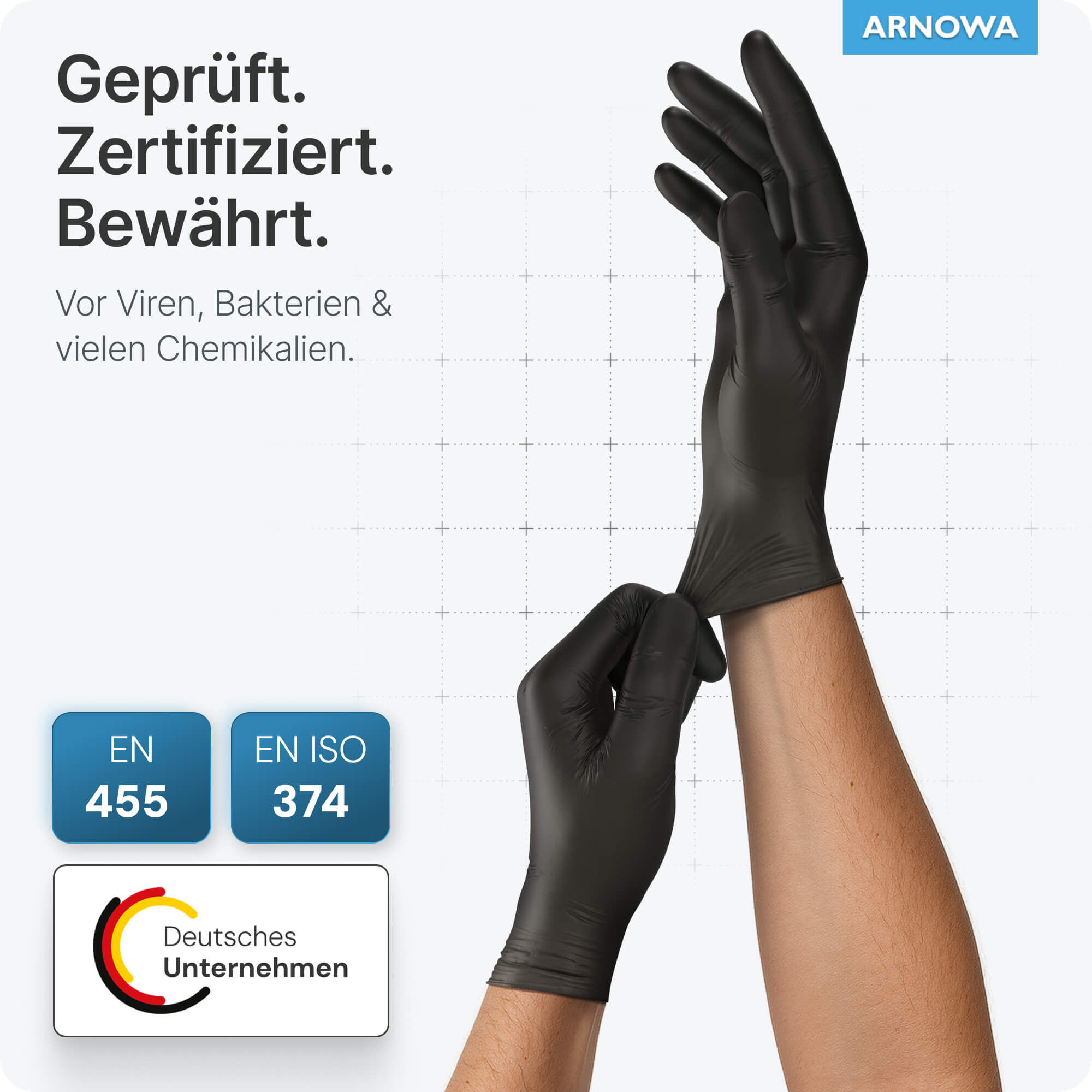 ARNOMED Latex Handschuhe Schwarz ARNOMED Latex Handschuhe Schwarz