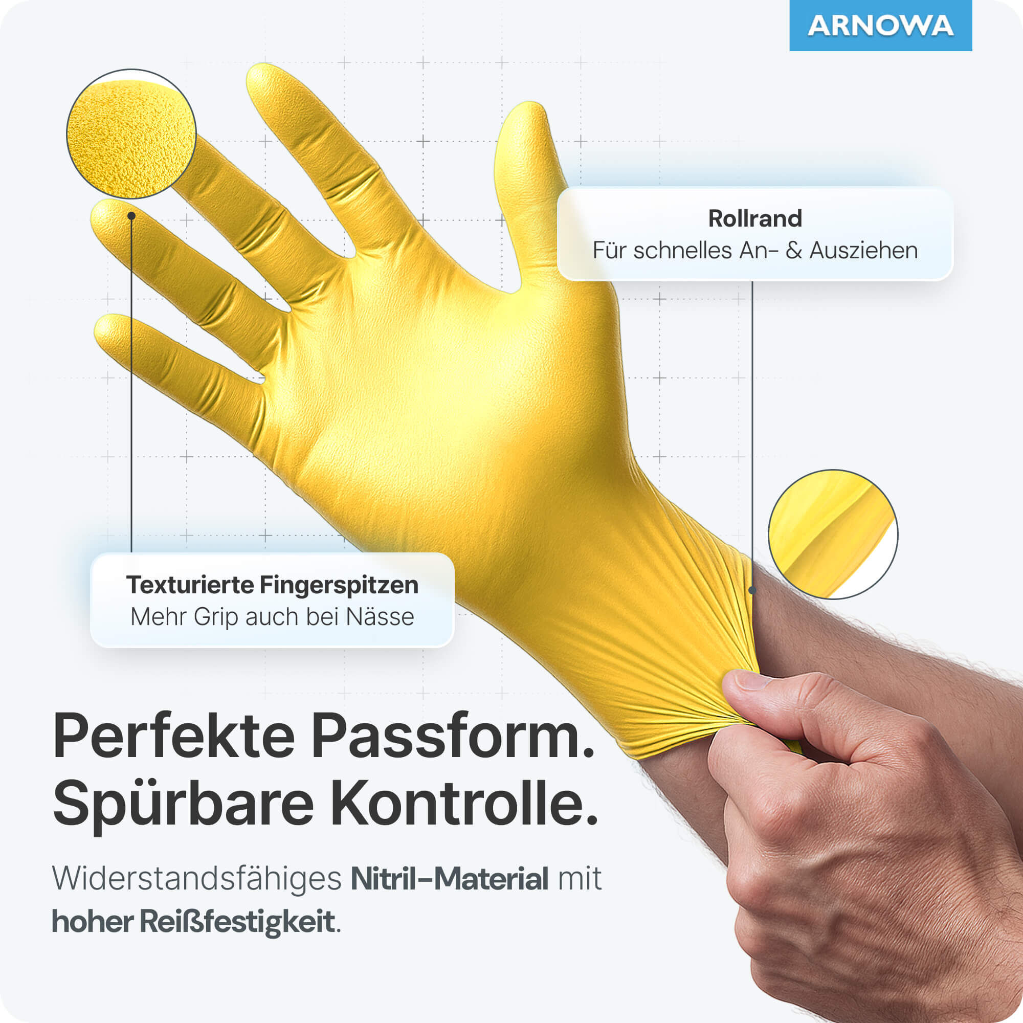 ARNOMED Nitril Handschuhe Gelb