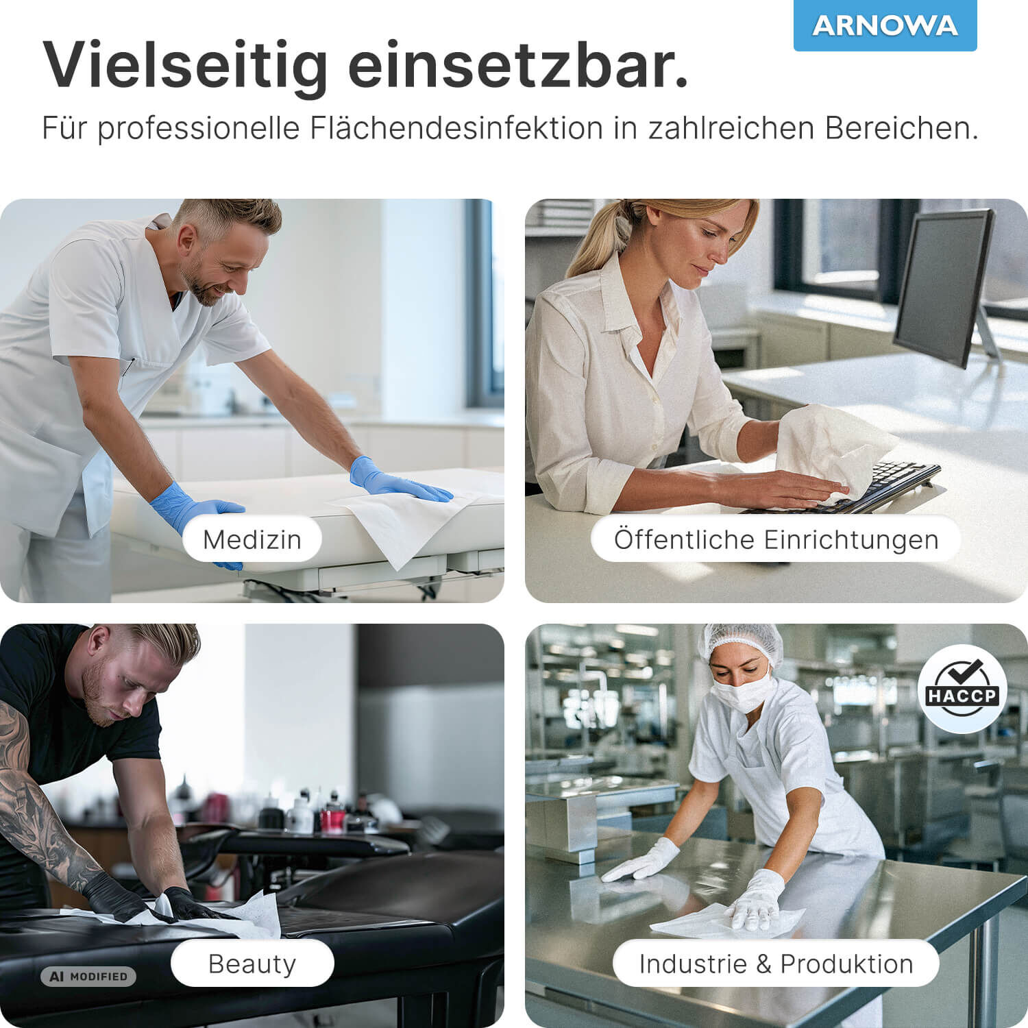 ARNOMED DesiQuick Flächendesinfetkion Anwendungsbereiche