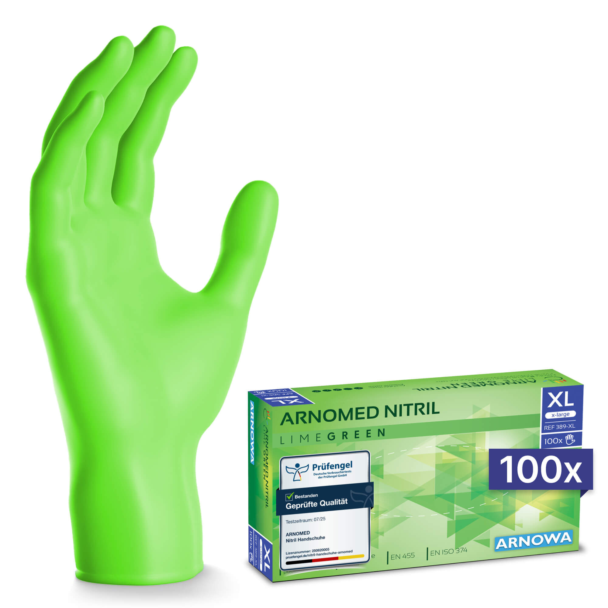 ARNOMED NITRIL LIME GREEN - Einmalhandschuhe Grün