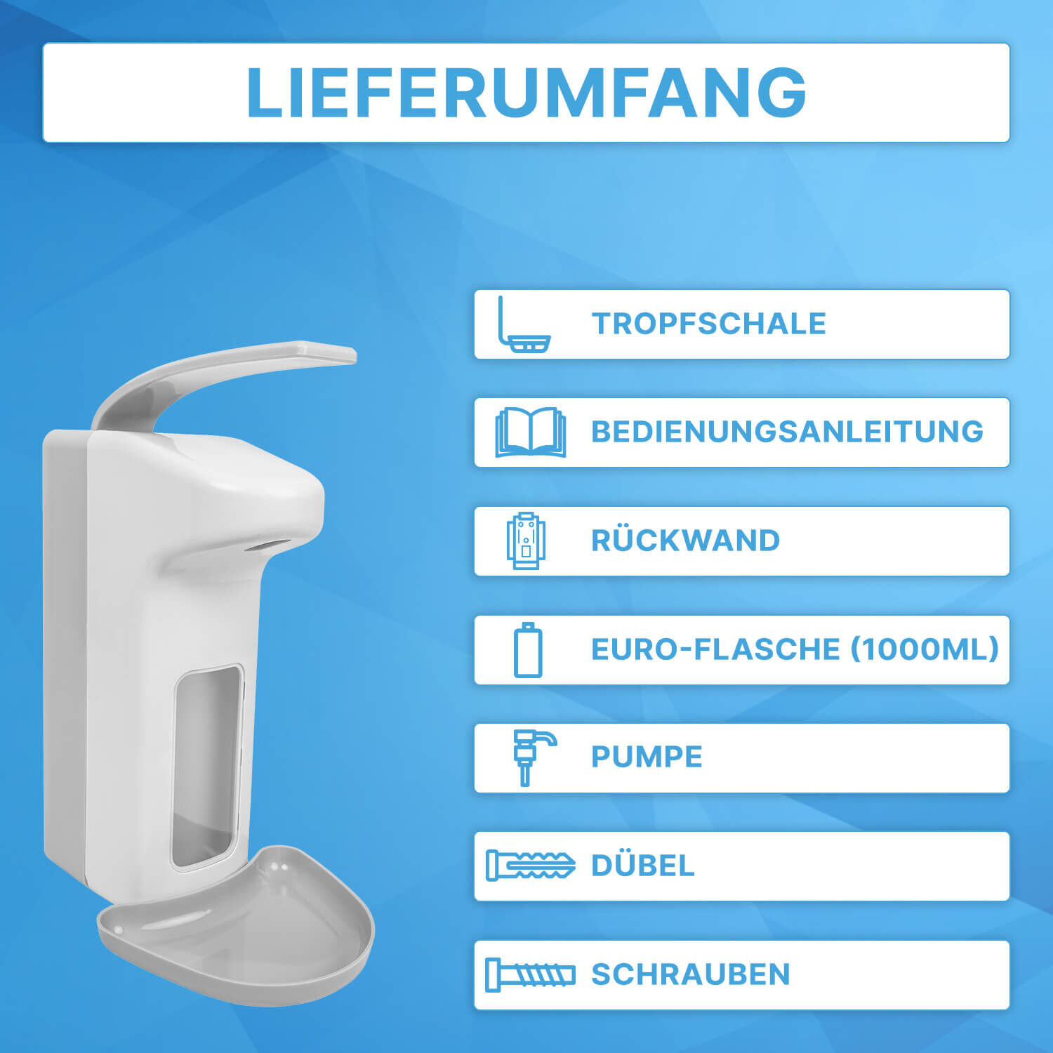 ARNOMED Desinfektionsspender ABS Lieferumfang