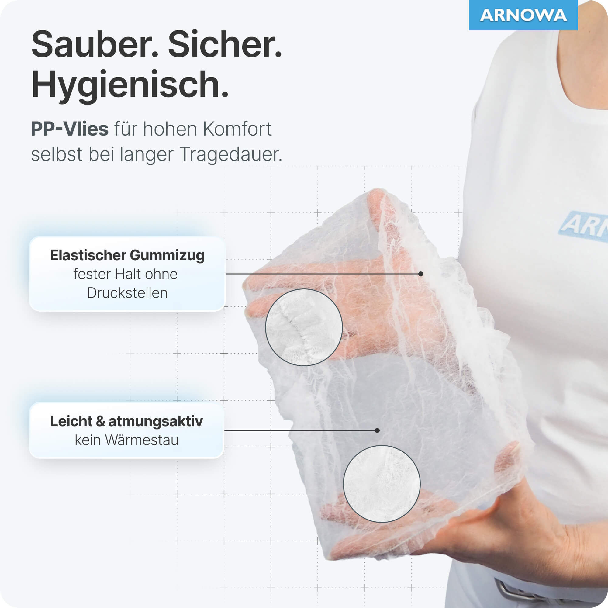 Klipphauben Weiß Atmungsaktiv