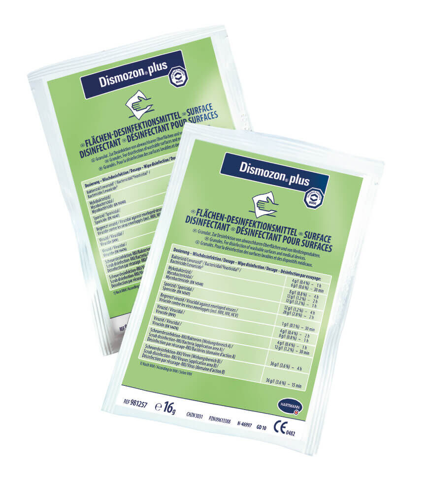 Dismozon plus - Flächendesinfektionsreiniger Dismozon plus Flächendesinfektionsreiniger im Dosierbeutel