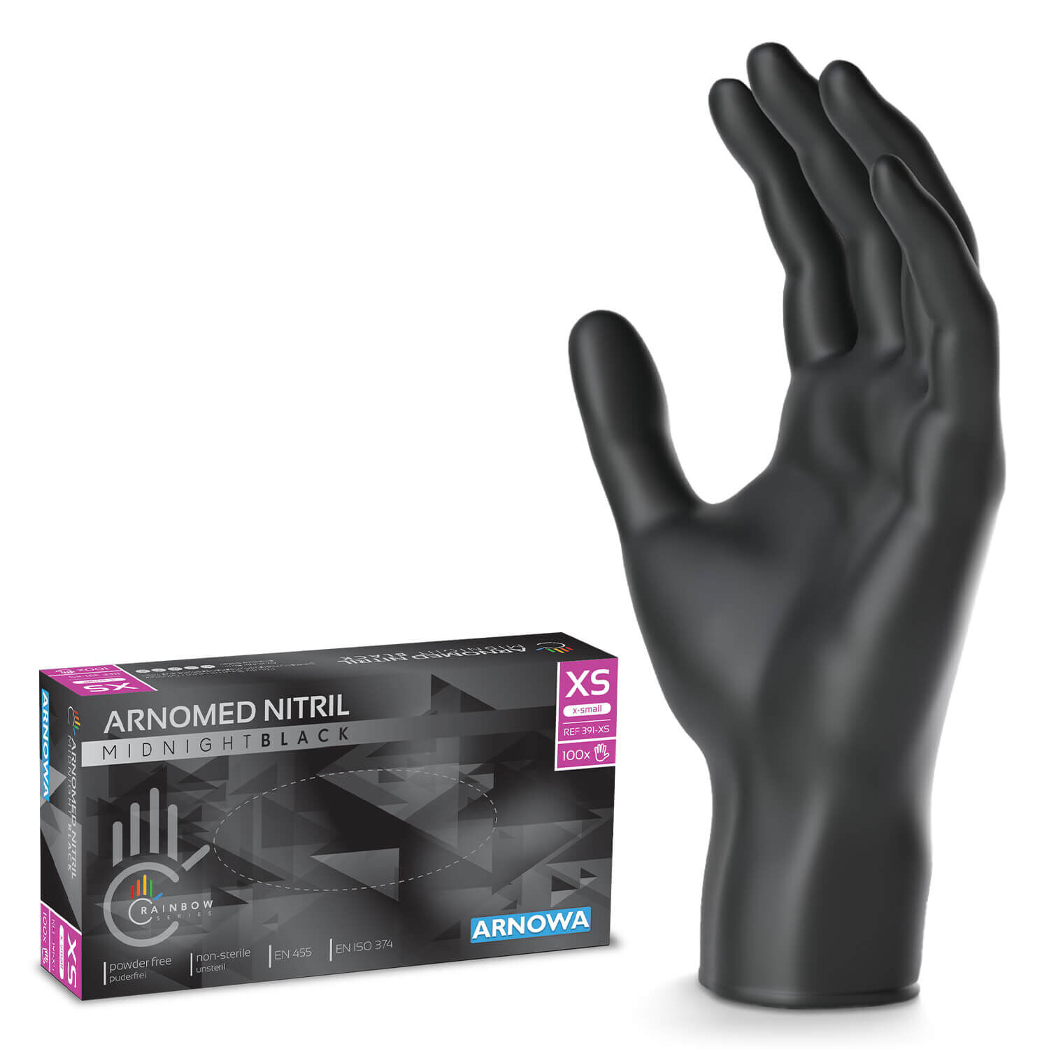 ARNOMED NITRIL MIDNIGHT BLACK - Nitril Handschuhe Schwarz ARNOMED NITRIL MIDNIGHT BLACK - Nitril Handschuhe Schwarz