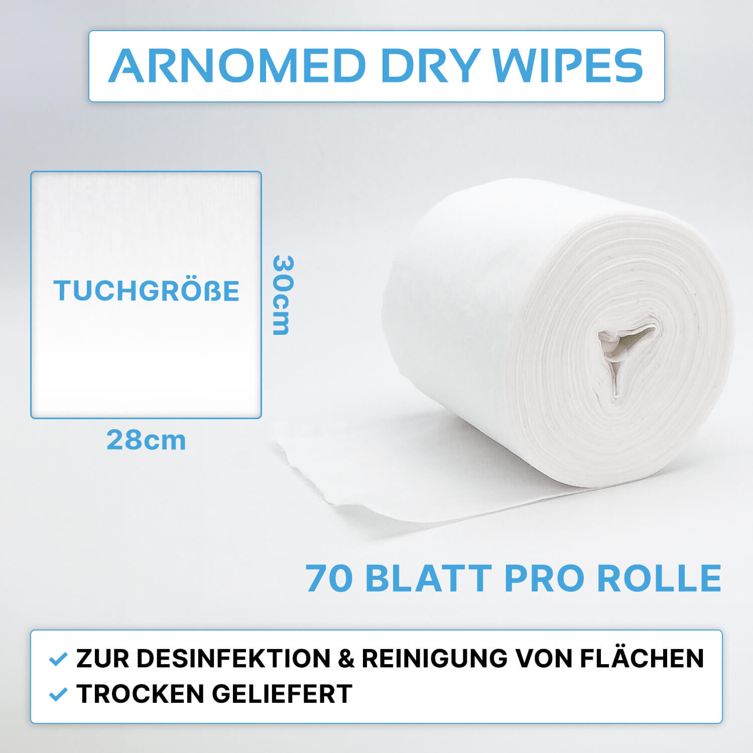 Trockene Vliestücher von ARNOMED Trockene Vliestücher von ARNOMED