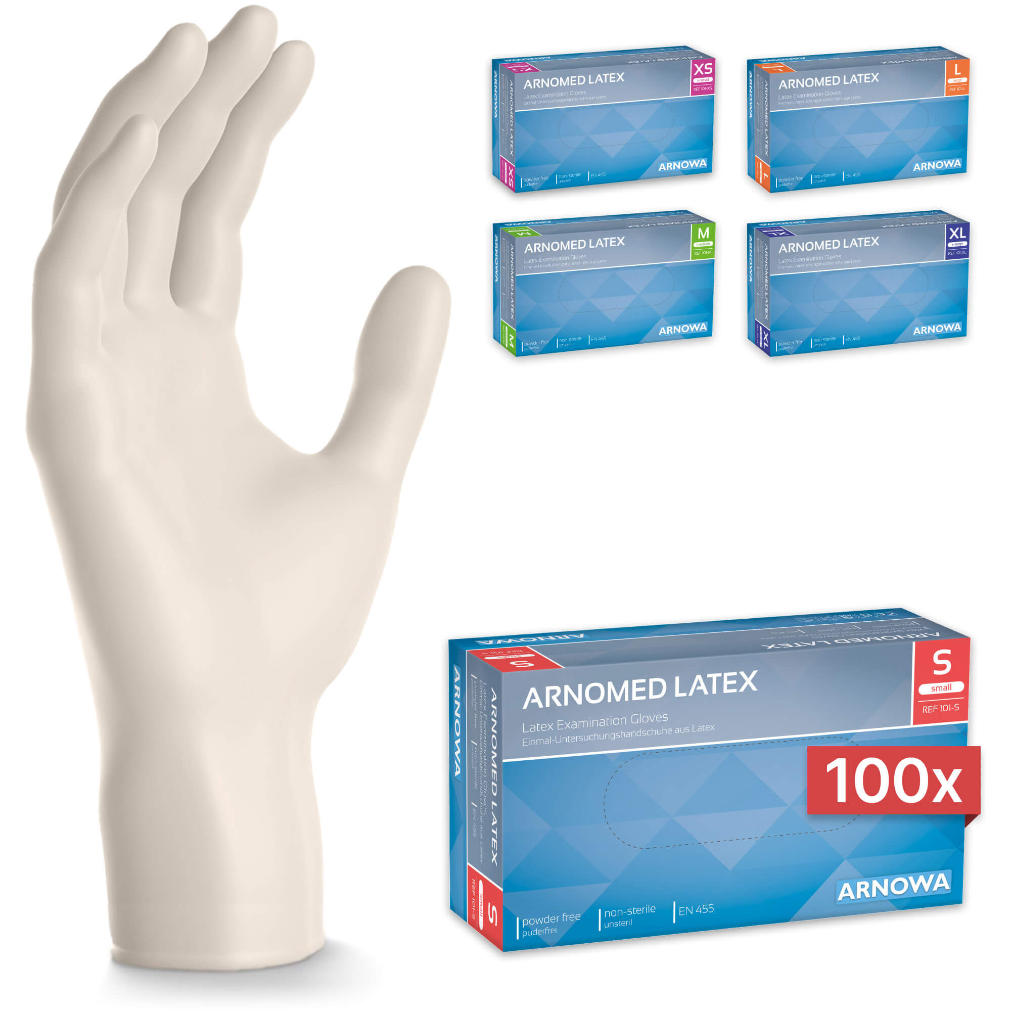 ARNOMED Latex Handschuhe S