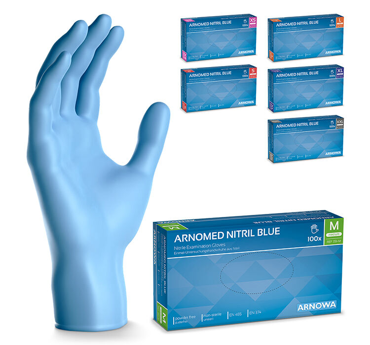 ARNOMED Nitril Handschuhe Blau