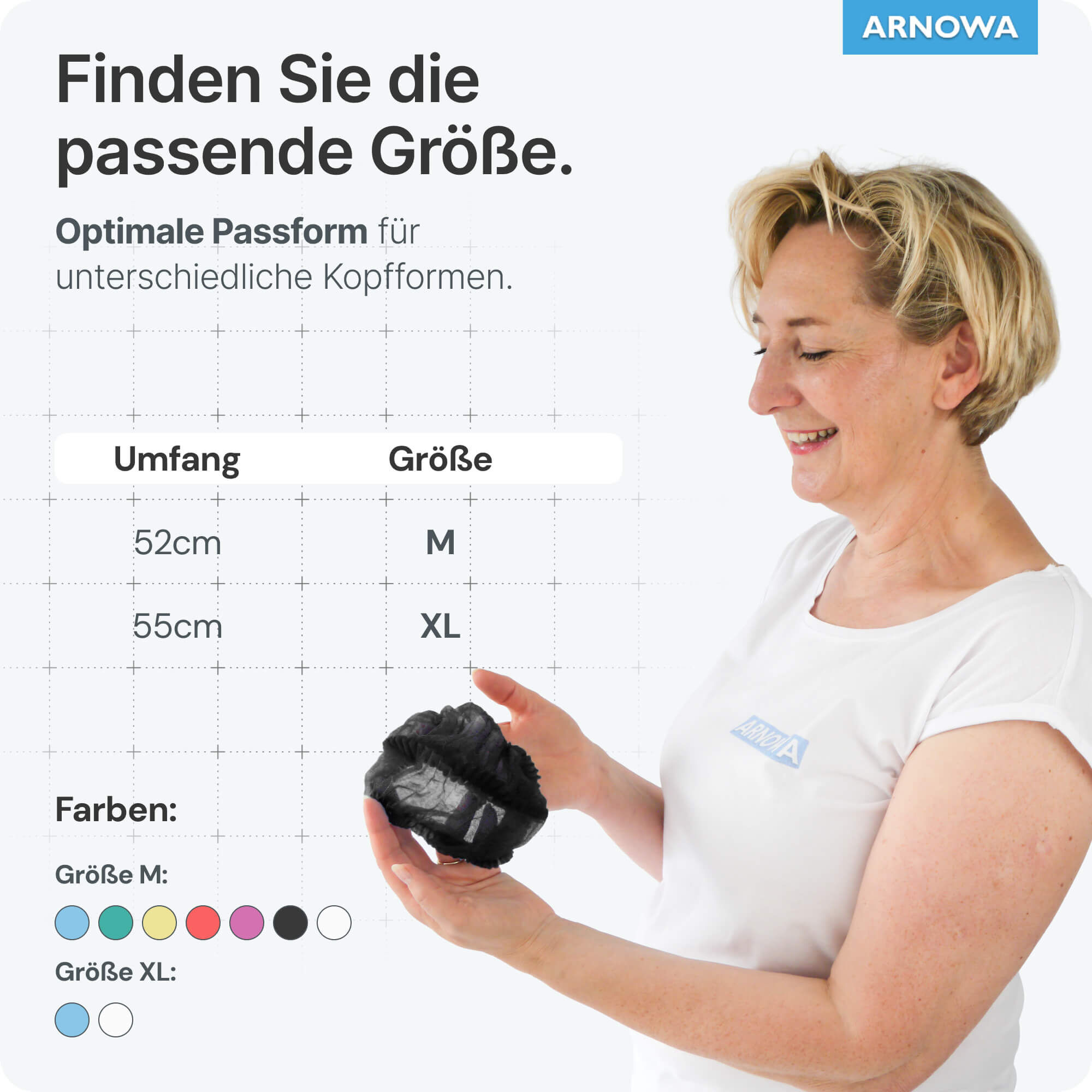 Klipphauben Schwarz Größenauswahl