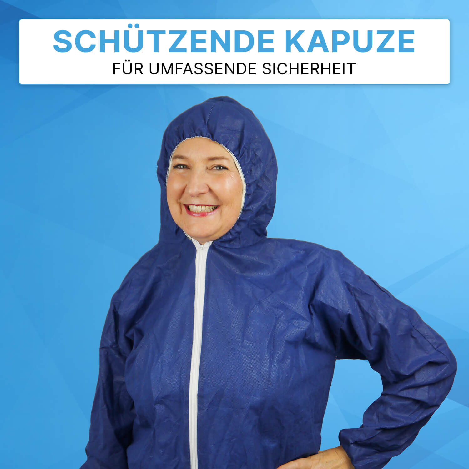 ARNOMED Overall PP Blau mit Kapuze