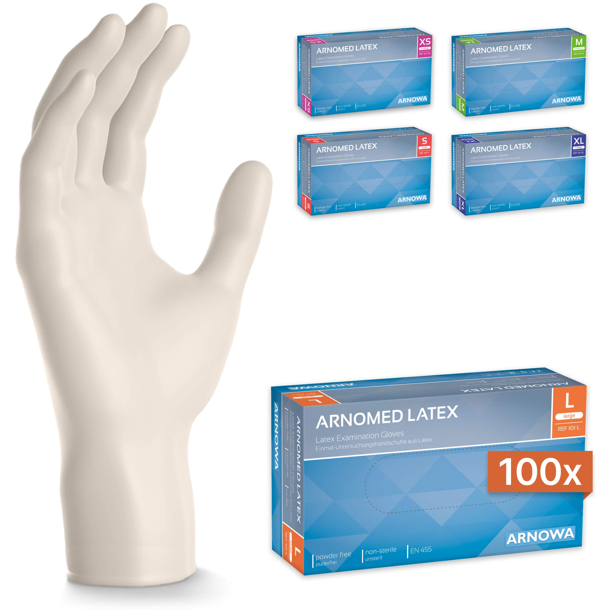 ARNOMED LATEX PF - Handschuhe puderfrei