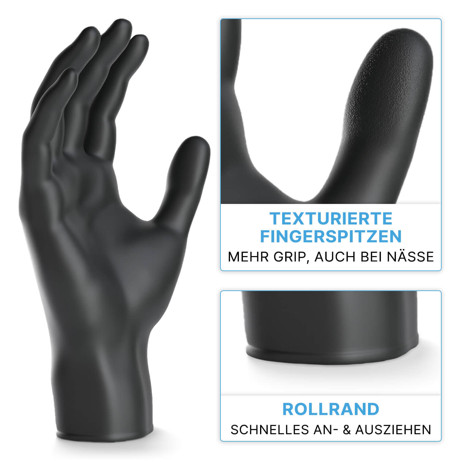 ARNOMED Nitril Handschuhe Schwarz