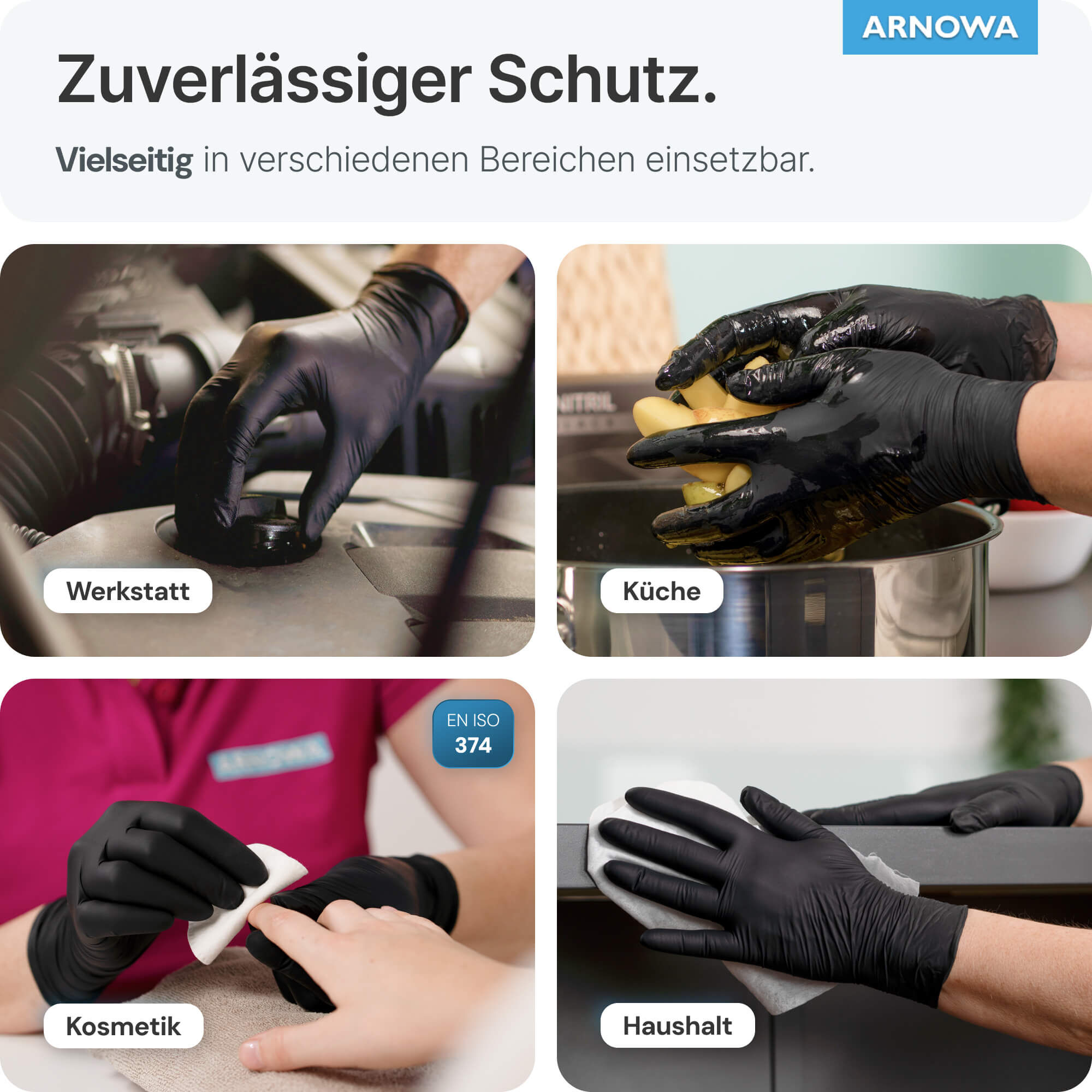 ARNOMED Nitril Handschuhe Schwarz