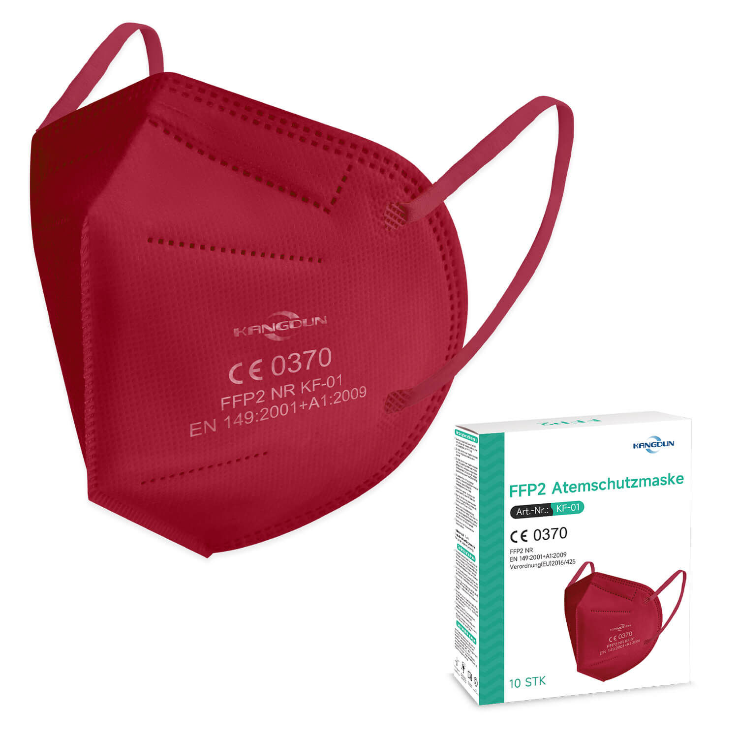 KANGDUN FFP2 Maske ohne Ventil | Rot KANGDUN FFP2 Maske ohne Ventil | Rot
