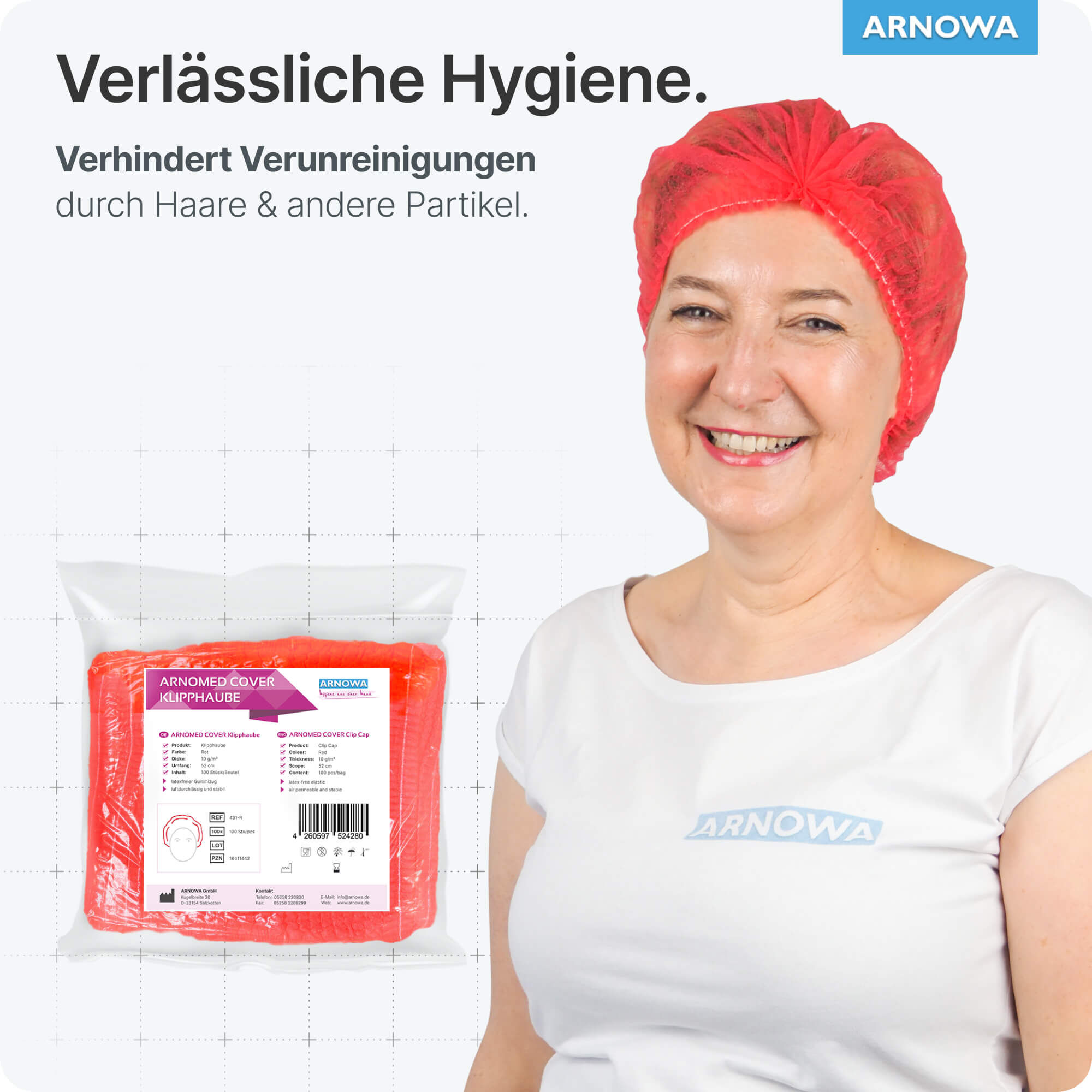 Klipphauben Rot Hygienisch