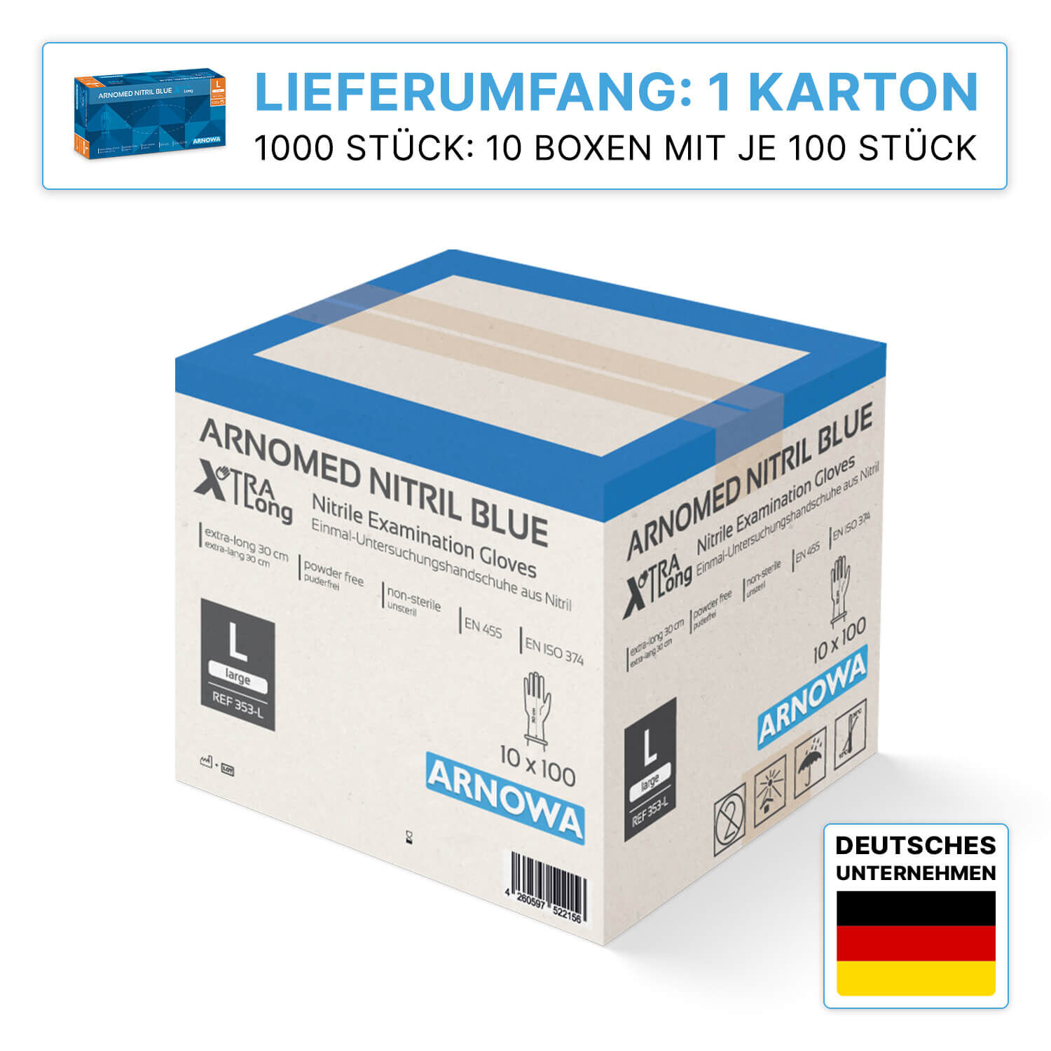 353-l-karton ARNOMED NITRIL BLUE XTRA LONG